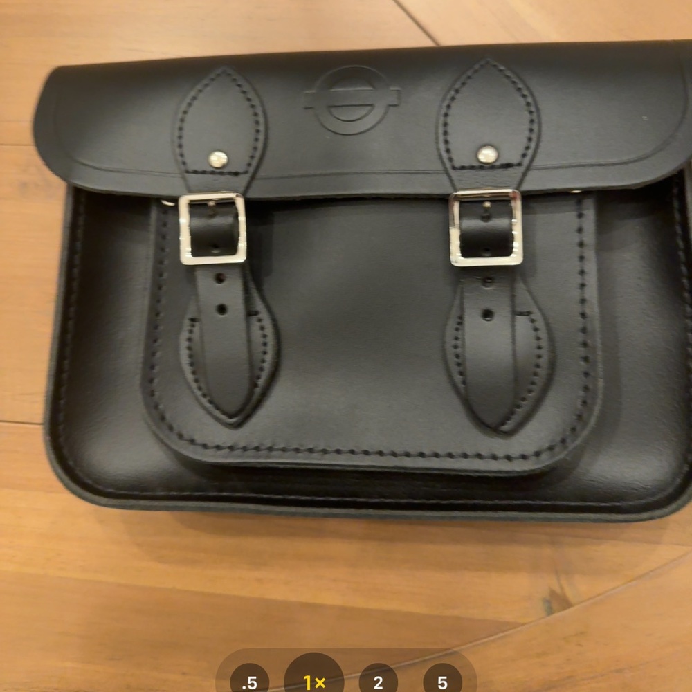 The Cambridge Satchel Company Black Messenger Bag with Structured Leather